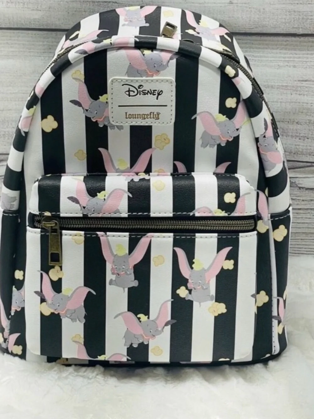 Loungefly Disney Dumbo Kids Mini Backpack - Black, White & Pink